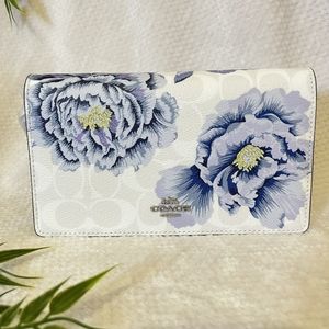 ❎SOLD❎ COACH ANNA FOLDER CROSSBODY CLUTCH IN SIGNATURE CANVAS KAFFE FASSET PRINT